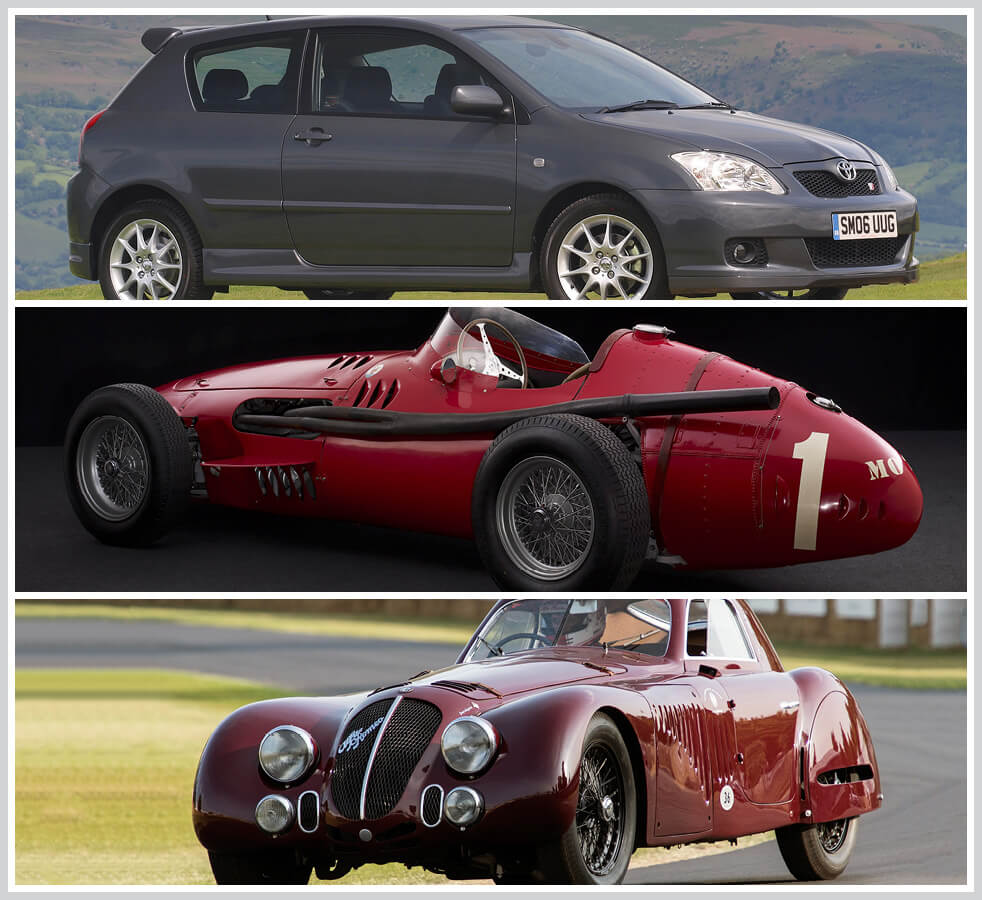 The 100 best classic cars: Toyota Corolla, Maserati 250F, Alfa Romeo 8C 2900